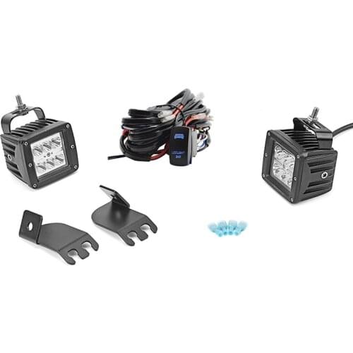 For Polaris General and General-4 2016-2020 Side Pillar 18W LED Light Pod Bracket W/ ROCKER SWITCH Wiring