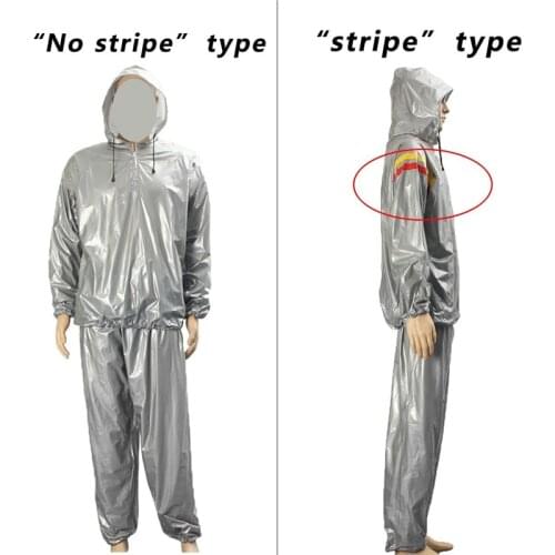Waterproof Hoodies Pullover Sports Suit Calories Burner PVC striped Sweat Sauna Suit Clothes