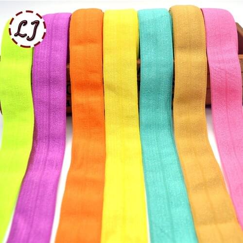 High quality 1''(25mm) hair tie binding tape shiny elastic ribbon lace trim webbing solid headwear handmade decoration crafts