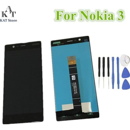 1Pcs For Nokia 3 LCD TA-1032 TA-1020 TA-1028 5.0 Inch LCD Display Touch Screen Digitizer Assembly +Tempered Glass +Tools Repair