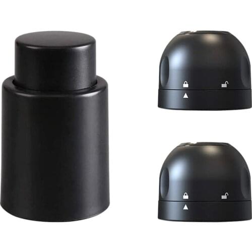 1 Wine Vacuum Pump Stoppers with Time Scale Record + 2 Champagne Stoppers,Reusable Bottle Preserver Cork Sparkling Wine