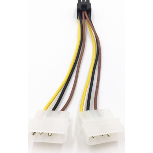 1pcs IDE Dual 4pin 2X4pin Male to 6pin/8pin Female to 2x4Pin Graphics Card Power Supply cable Extension Conversion Cord Adapter