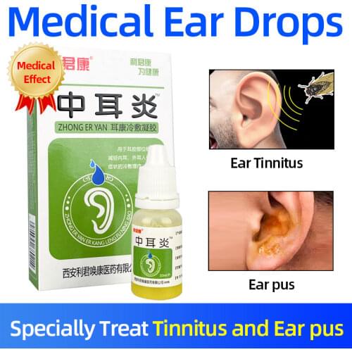 10ml Ear drops Treatment Acute and chronic Middle Ear Inflammation Earwax Remover Relief Earache itching