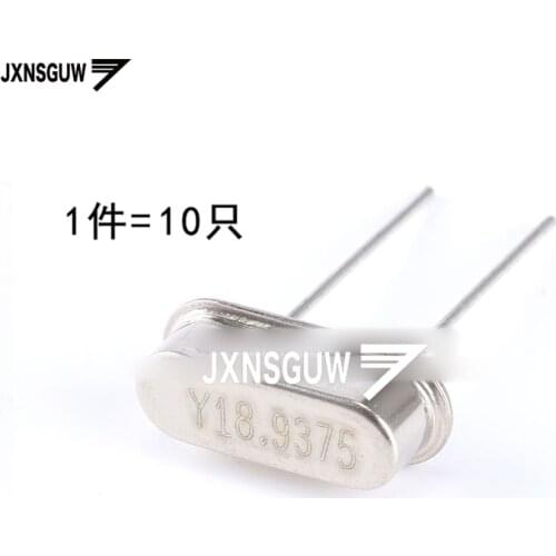 10PCS crystal 18.9375MHz 20ppm 20PF 2 foot 49S type passive crystal oscillator 18.9375M