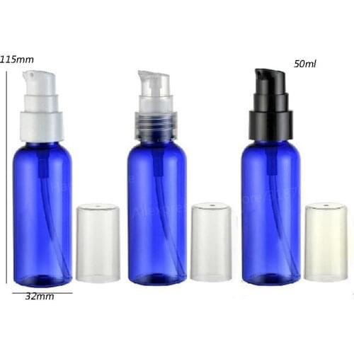 30 x 50ml High Quality Cobalt Blue Lotion and Crenm Pet Pump Bottle 50cc Shampoo Packaging