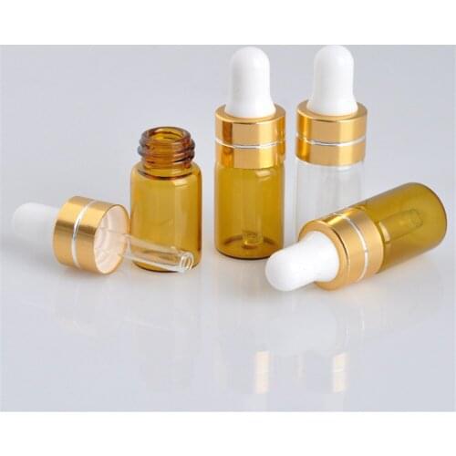 5pcs 3ml/5ml Portable Reusable Sample Travel Dropper Sub-bottles For Essential Oil Glass Tube Sample Dropper Empty Bottles