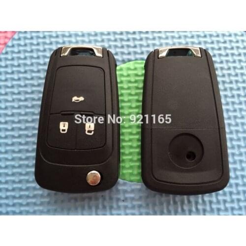 5pcs/Lot of New Replacement Folding Key Case For Opel 3 Button Flip Remote Key Blank Shell With Uncut HU100 Key Blade No Logo