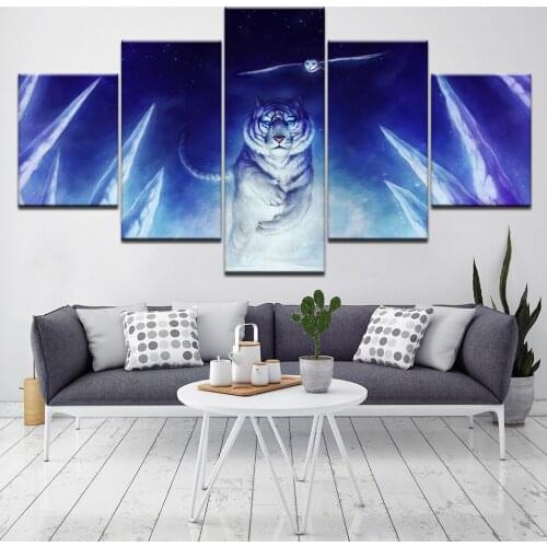 The cat on Marmont Hill 5 Piece Wall Art Canvas Print modern Poster Modular art painting for Living Room Home Decor