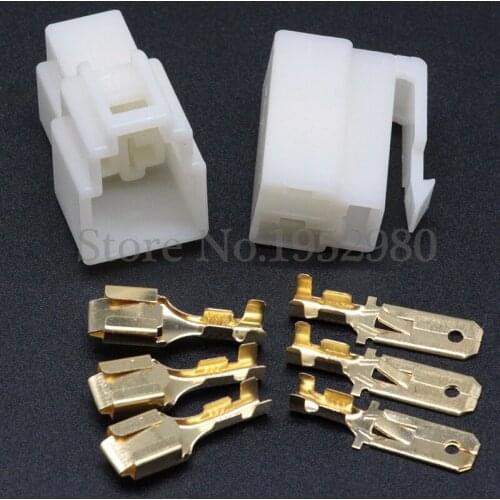 50set/lot 6.3MM 3P Electrical Vehicle Car Automobile and Motor Cycle Connector ( Male+Female+Terminal ) for High Current