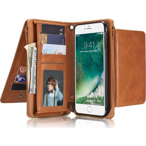 50PCS Retro Multi Function Leather Wallet Case Cover for iPhone 6 7 8 Plus X Xs Xr Xs Max free DHL