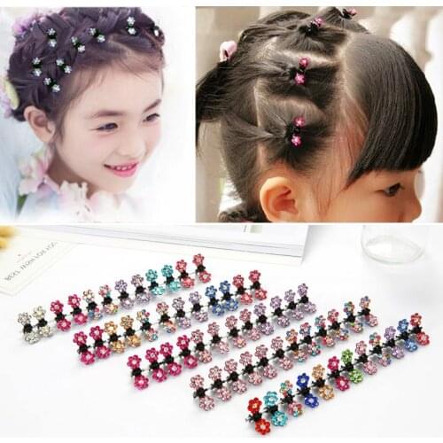 Hair Accessories 6pcs / Many Girls Sweet Crystal Rhinestone Flowers Mini Hair Claw Clip Hair Clip Summer Personality Sweet Pins
