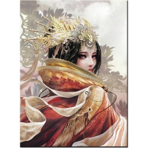 Diy Diamond Embroidery Japanese Geisha Queen 5d Picture Of Rhinestone Mosaic Cross Stitch Kits Wedding DecorationsZP-2717