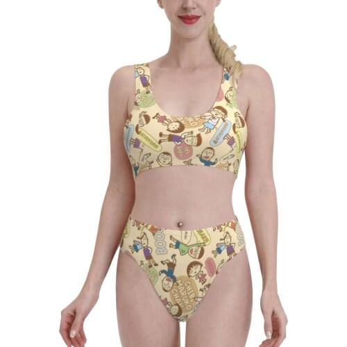 Bikinis Maruko (10) sexy 2021 Women Swimsuit high Waist Swimwear Japanese Anime Chibi Women bathing suit SwimSuit