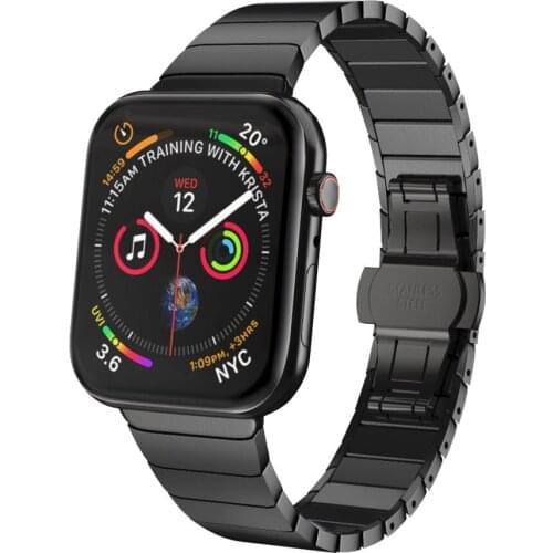 Stainless Steel link bracelet strap for apple watch band 42mm 38mm wrist bands for iwatch 4 44mm 40mm series 1 2 3 with adapters