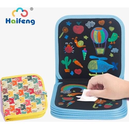 New DIY Kid Baby Drawing Board Portable Soft Coloring Book Water with Chalk Kids Black Painting Board 1 Set