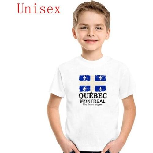 Children short Sleeve summer Quebec Flag T shrits Custom kids Shirt Hip Hop Quebec T shirt boy clothes cotton girls clothes