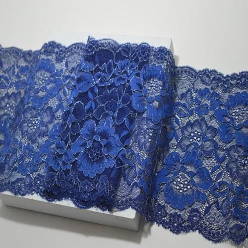 4M/lot 18cm exquisite royal blue thick embroidered stretch openwork lace skirt skirt hem wrapped chest accessories SC751