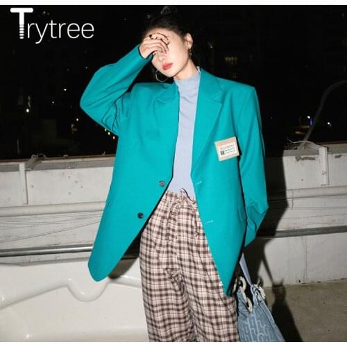 Ttytree Autumn Winter Womens Jacket Casual Female Blazer Pockets Fashion Loose Cardigan Office Lady Solid Traf Coat Outerwear