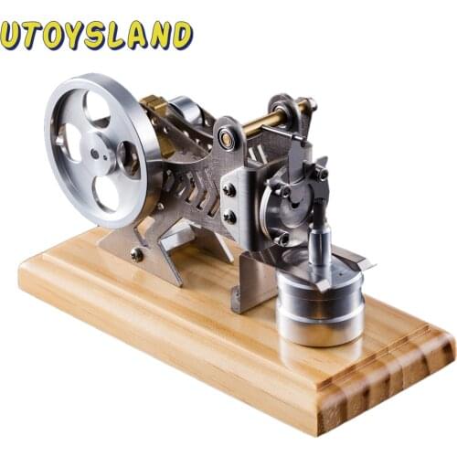 Hot Solid Wood Baseplate DIY All-Metal Vacuum Stirling Engine Stem Steam Model Set Educational Toy Gift For Kids Children Adults