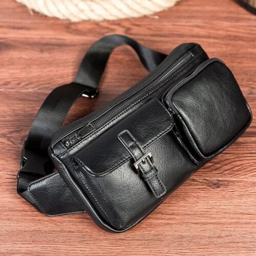 Men PU Leather Vintage Hip Bum Belt Pouch Fanny Pack Waist Wallet Purse Travel Messenger Shoulder Sling Chest Bag