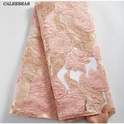 Latest African Jacquard Fabric Lace Nigerian French Tulle Lace 2021 High Quality Brocade Lace Fabric For Party Dress Sew S2476