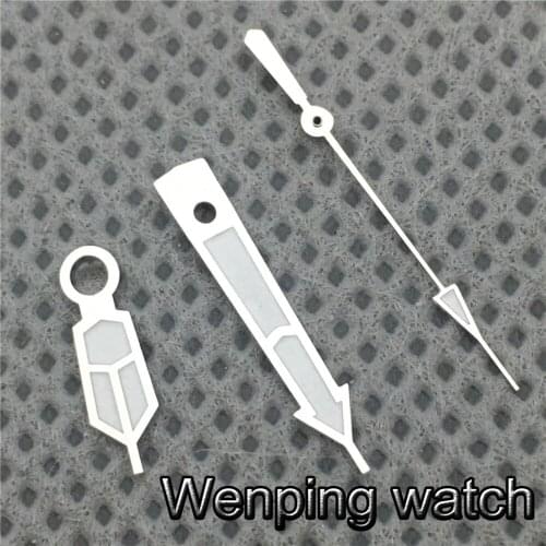 Silver Watch Hands Luminous Marker Fit Miyota 8205 8215 821A 82 series Mingzhu DG 2813 3804 Movement