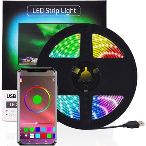 USB LED Strip DC 5V 2M RGB Flexible SMD 5050 Desk Decor Screen TV Background Lighting By APP Control