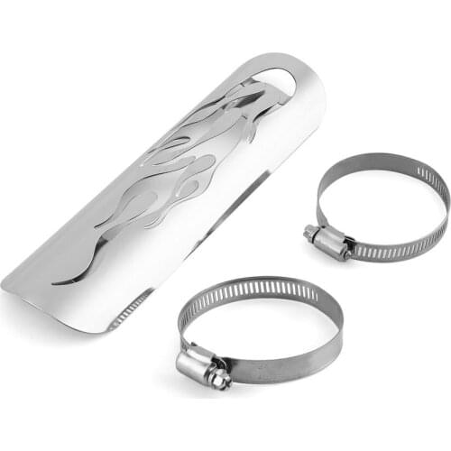 Universal Vintage Chrome Plated Motorcycle Modified Curved Exhaust Muffler Pipe Heat Shield Cover Guard Motorbike Parts