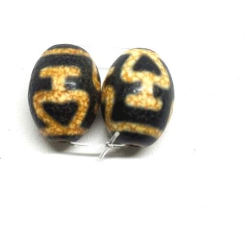 2pcs/lots Treasure Vase Natural Dzi Bead for making diy Beads for Bracelet necklace Oval Sold By Lot Free Shipping