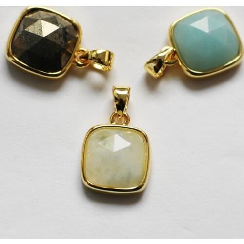 11*11MM high quality square gemstone pendant for jewelry design wholesale prcie free shipping