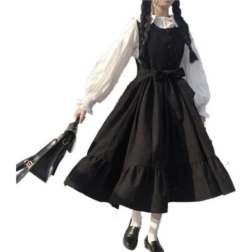 Girl Sweet Lolita Students Lolita Dress Jsk Sling Dress Women Vintage Pink Dress Japanese Harajuku Kawaii Cute Clothing