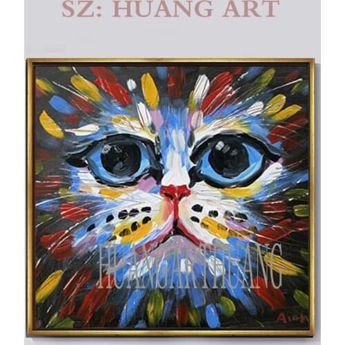Animal Artist Hand-painted High Quality Strong Bull Oil Painting on Cat and eagle and fox Modern Strong Bull Ready to Fight Oi