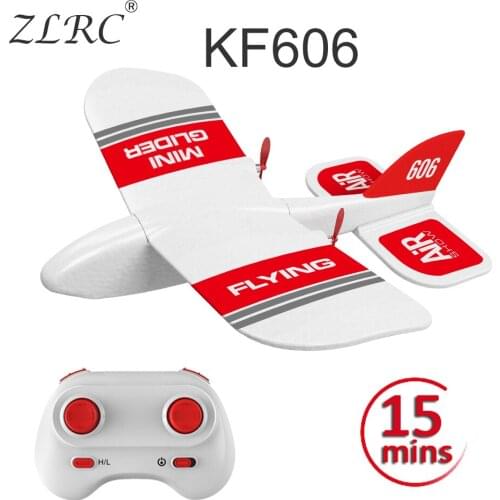 ZLRC KF606 2.4Ghz RC Airplane Flying Aircraft EPP Foam Glider Toy Airplane 15 Minutes Fligt Time RTF Foam Plane Toys Kids Gifts