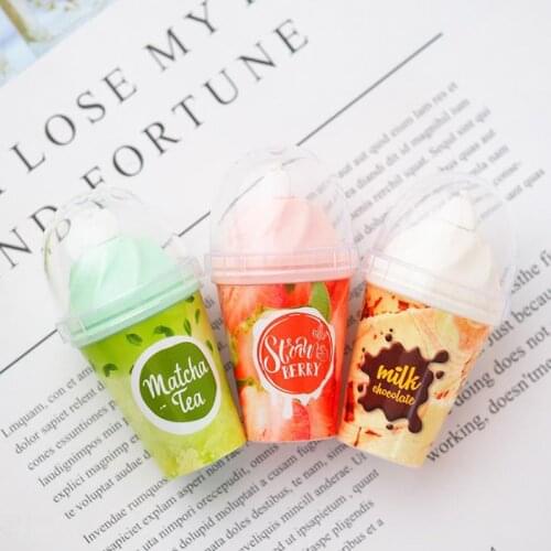 1 Pcs Milk Tea Cup Shape Plastic Correction Tapes Ice Cream Corrector Korean Stationery Students School Supply