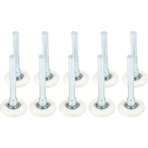 10PCS Garage Door Gate Nylon Roller Sectional Replacement Bearing Wheel 2'' Stem 10 Garage Doors With 2 Inch Nylon Pulleys