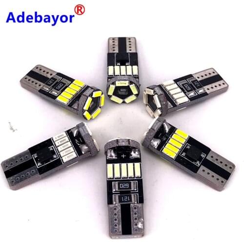 14pcs T10 W5W 194 4014 SMD LED Canbus 15 LED Bulbs Error Free Car Auto Wedge Interior Light Dome Map Trunk Lamp 12V White