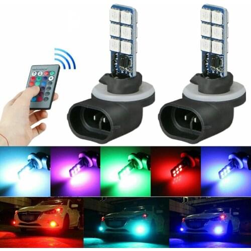 2pcs 881 5050 Colourful LED RGB Car Headlight Fog Lights Lamp Bulb Car Driving Light Auto Foglamps Bulb Car Accessorie