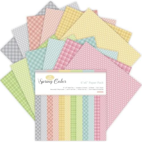 24Pcs/Lot Rainbow Colors Retro Material Papers DIY Scrapbooking Album Diary Gift Decorative Paper Scrapbooking Paper