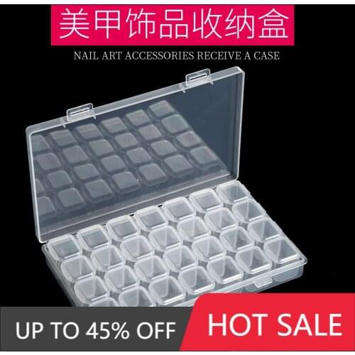 28 Grid Diy Diamond Painting Tool Rhinestone Embroidered Crystal Bead Storage Box Nail Storage Box with Separate Lid