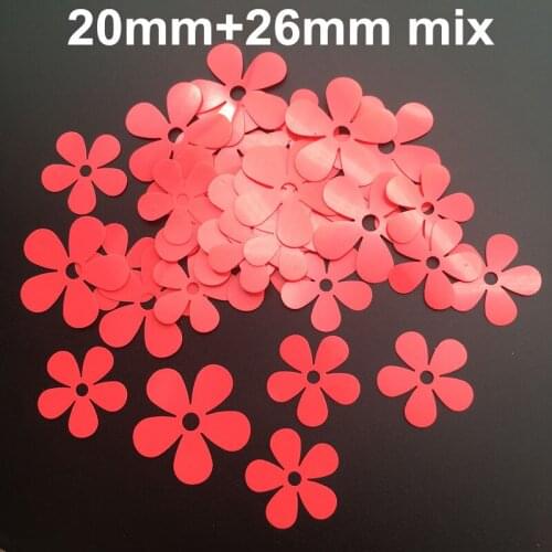 30g 375pcs/234pcs 20mm 26mm Flower Sequins Paillettes Sewing,Wedding Craft,Women Kids DIY Garment Accessories Solid Red 2