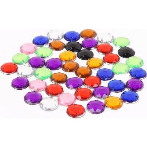 50Pcs 12mm Sewing Crystal Flatback Rhinestone Sew On Strass Crystal Stones For DIY Craft Scrapbook Decoration