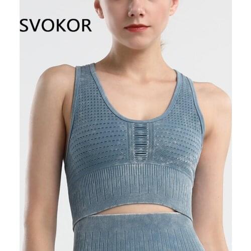 SVOKOR Seamless Women Sports Bra Push Up Workout Gym Bras Athletic Fitness Womens Underwear Sexy Crop Tops Training
