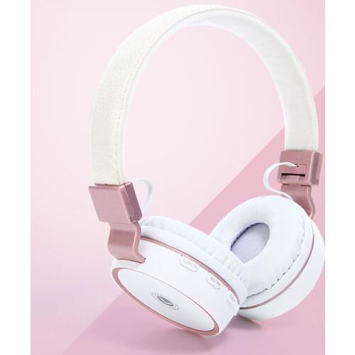 Free shipping new Gold colors Bluetooth Headphones Wireless Stereo Headsets earbuds with Mic TF Card for Girls Xiaomi Huawei