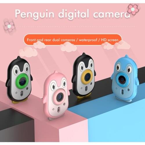 Kids Digital Camera 2MP 1080P Cute Penguin IP68 waterproof Video 2.4inch Screen Game Children Camera Christmas Gift Memory Card