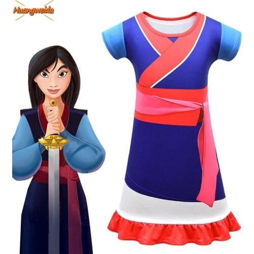 Kids Dress Mulan Costumes Dress Halloween Costumes for Kid Princess Dress Mulan Cosplay Anime Girl Carnival Clothes Movie