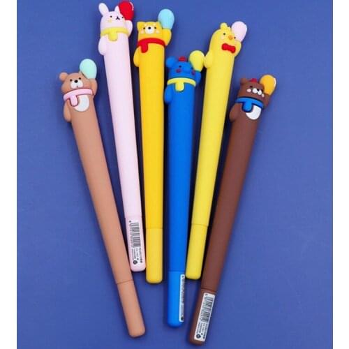 48 pcs/lot Cartoon Animal Park Gel Pen Cute 0.5mm Signature Pens Promotional Gift Stationery School Supplies