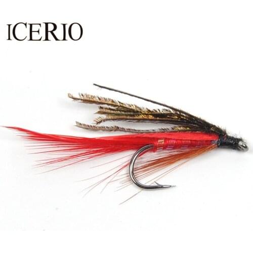 ICERIO 8PCS #8 Red Peacock Brown Demon Streamer Trout Fly Fishing Lures