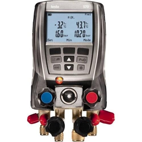 New 570-2 Digital Manifold Pressure Gauge Data Storage Internal Vacuum Sensor KIT 4 Valves With 2 Clamps