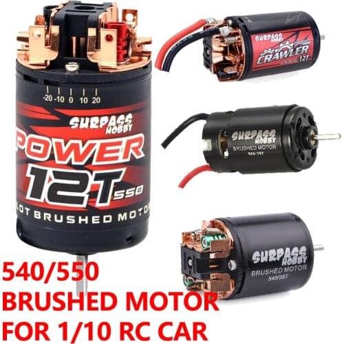 SURPASS HOBBY 540 550 Brushed Motor Waterproof Brush Motor 10T 16T 27T 35T for 1/10 1/12 RC Monster Truck Car Crawler Traxxas