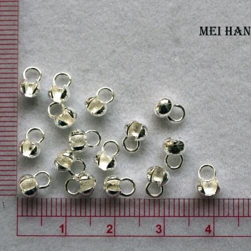 Meihan (16pcs/set) 925 Sterling Silver Terminal opening Beads Round 4mm DIY Jewelry Bracelet Necklace Loose Ball Findings